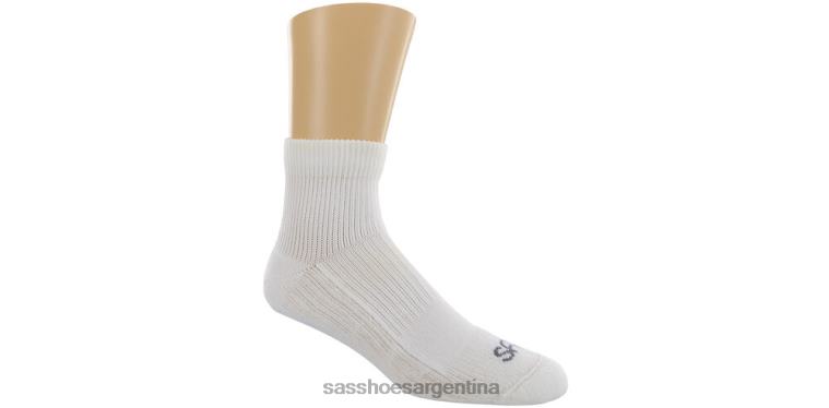 acogedor mujer SAS 8X8BJ463 diabético qtr tripulación calcetines blanco