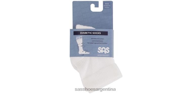 acogedor mujer SAS 8X8BJ464 diabético qtr tripulación calcetines blanco