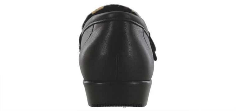 versátil mujer SAS 8X8BJ245 lara slip en mocasín negro/leopardo