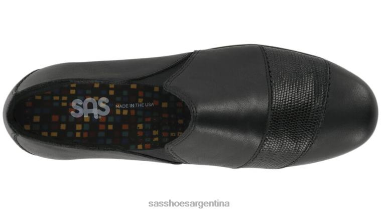 versátil mujer SAS 8X8BJ246 mocasines nora slip on negro/lagarto