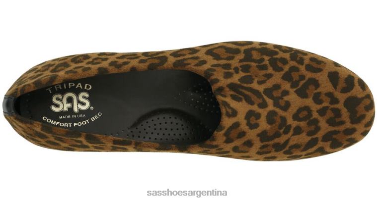 versátil mujer SAS 8X8BJ248 bliss slip en cuña leopardo bronceado