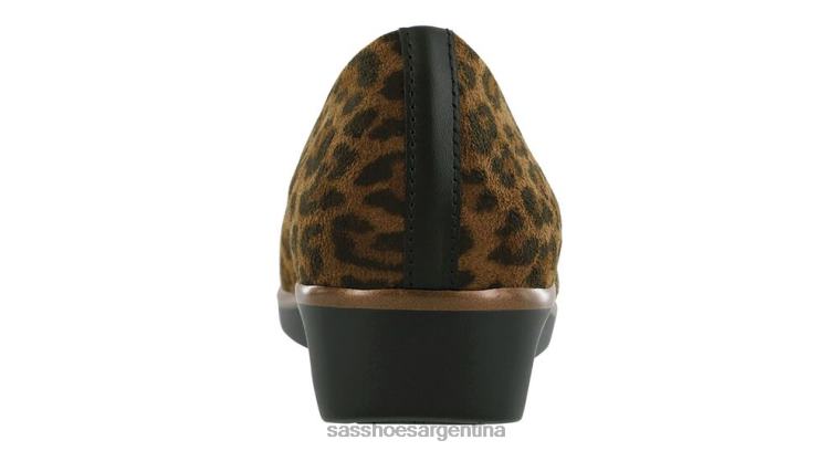 versátil mujer SAS 8X8BJ248 bliss slip en cuña leopardo bronceado