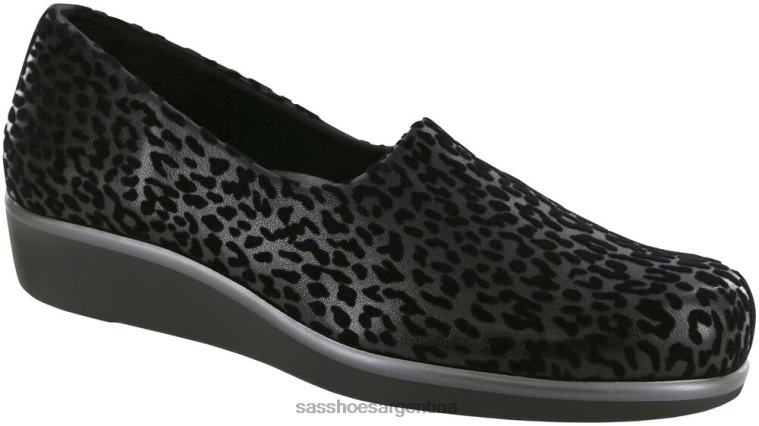 versátil mujer SAS 8X8BJ249 bliss slip en cuña leopardo negro