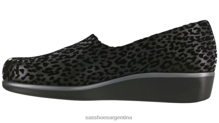 versátil mujer SAS 8X8BJ249 bliss slip en cuña leopardo negro