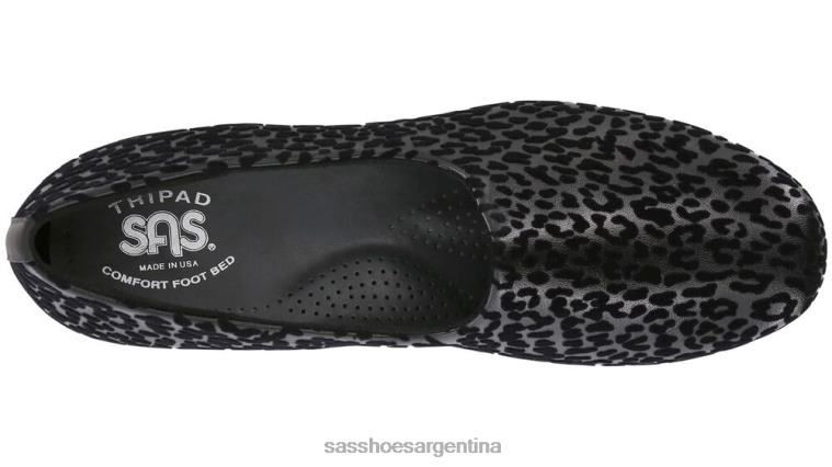versátil mujer SAS 8X8BJ249 bliss slip en cuña leopardo negro