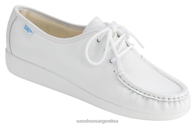 versátil mujer SAS 8X8BJ268 mocasines siesta con cordones blanco