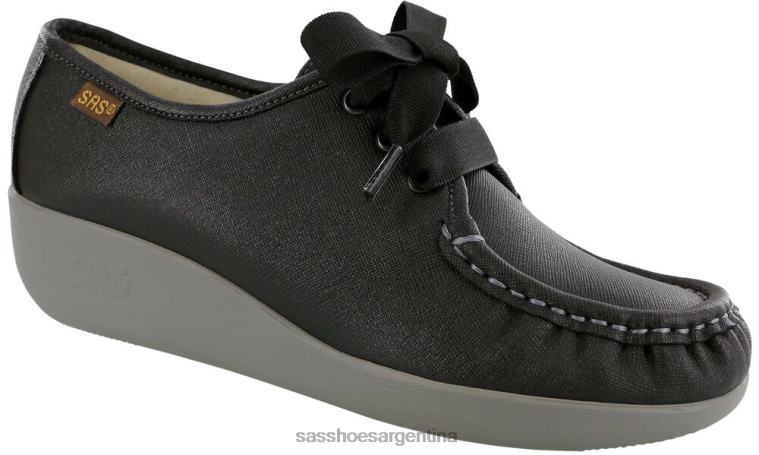 versátil mujer SAS 8X8BJ274 mocasines con cordones rebote cuervo