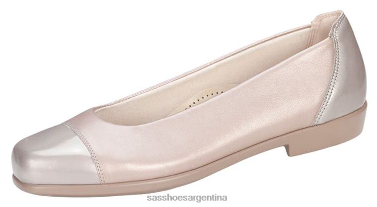 versátil mujer SAS 8X8BJ393 mocasín sin cordones de coco perla desnuda