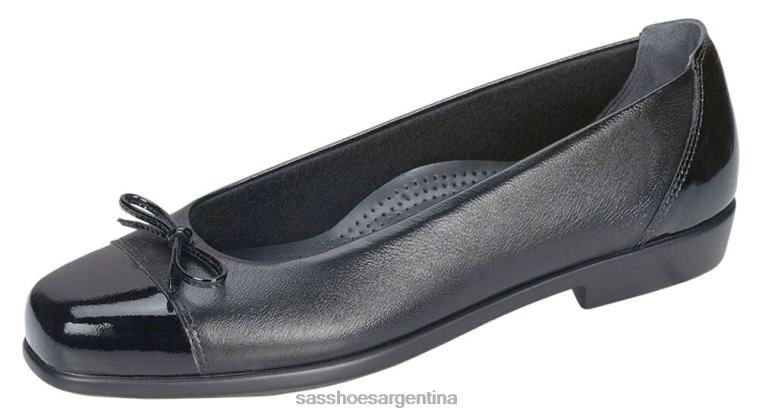 versátil mujer SAS 8X8BJ411 mocasín sin cordones de coco lazo negro