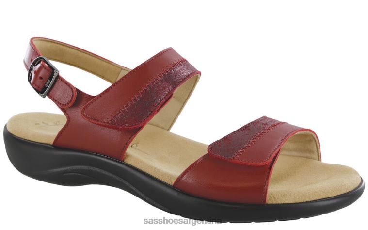 versátil mujer SAS 8X8BJ100 sandalias nudu con correa en el talón rubí/cabernet