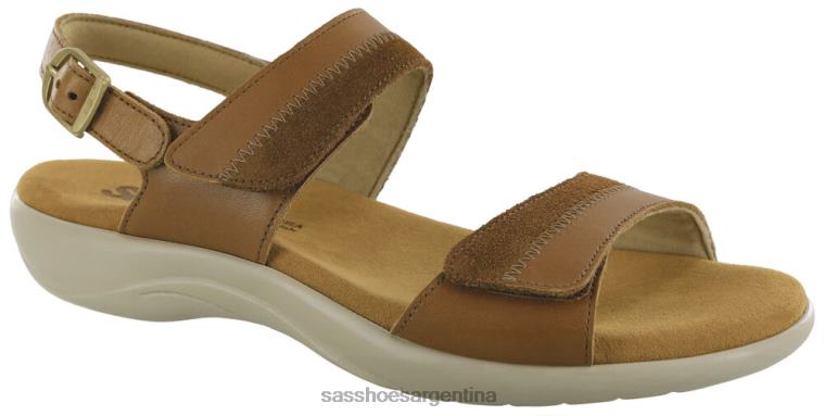 versátil mujer SAS 8X8BJ101 sandalias nudu con correa en el talón color avellana
