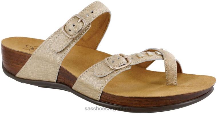 versátil mujer SAS 8X8BJ134 sandalias jett toe loop oro metalizado
