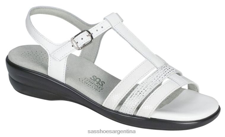 versátil mujer SAS 8X8BJ146 sandalias capri con correa en T multi blanco
