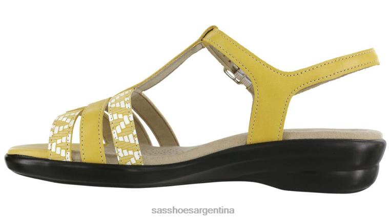 versátil mujer SAS 8X8BJ148 sandalias capri con correa en T amarillo/cheurón