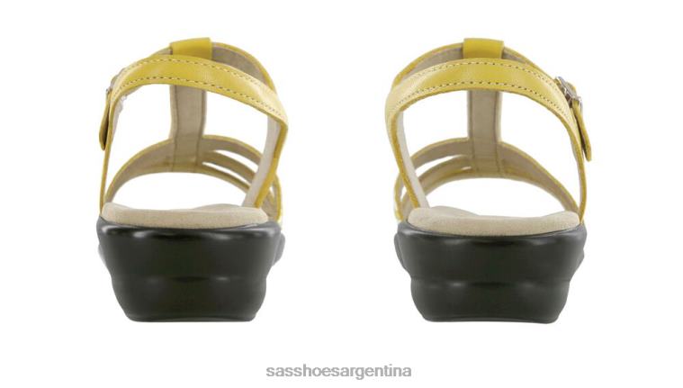 versátil mujer SAS 8X8BJ148 sandalias capri con correa en T amarillo/cheurón