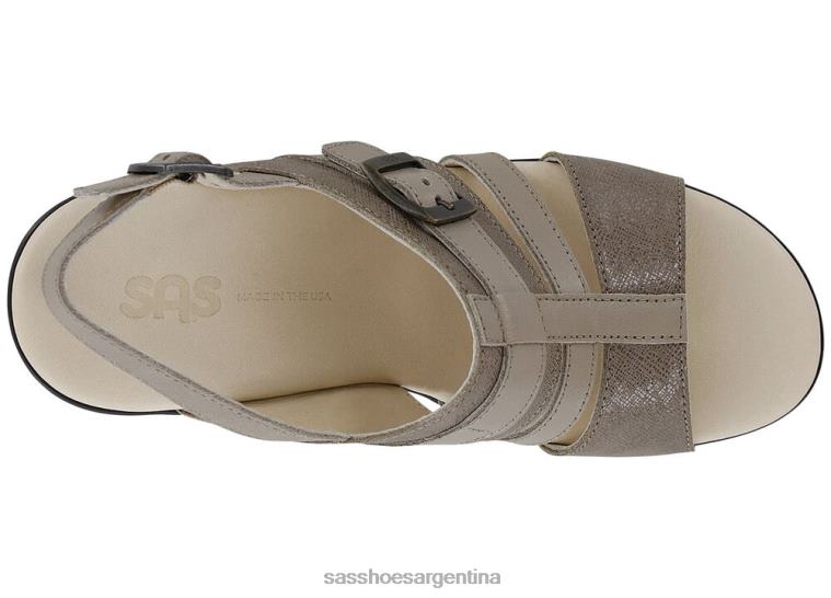 versátil mujer SAS 8X8BJ161 sandalias Layla con tira en T y cuña niebla/taupe