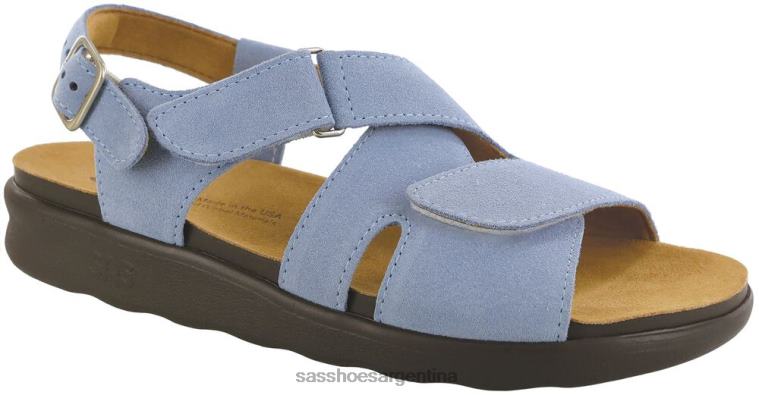 versátil mujer SAS 8X8BJ163 sandalias huggy con tiras cruzadas cielo puerto