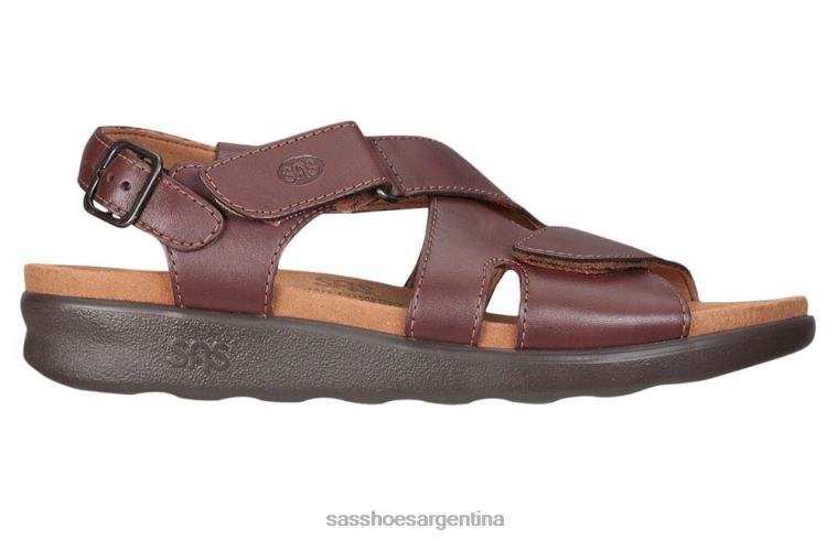 versátil mujer SAS 8X8BJ165 sandalias huggy con tiras cruzadas canela
