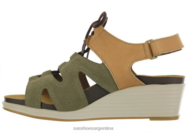versátil mujer SAS 8X8BJ436 sandalias de cuña con cordones sedona artemisa