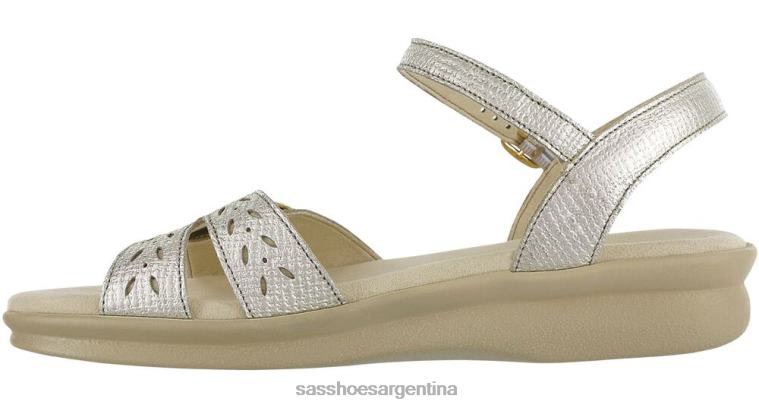 versátil mujer SAS 8X8BJ88 sandalia duo con tira de cuarto lino dorado