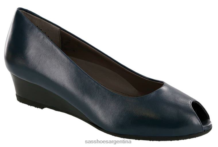 inspirado mujer SAS 8X8BJ373 cuña scarlett peep toe Armada