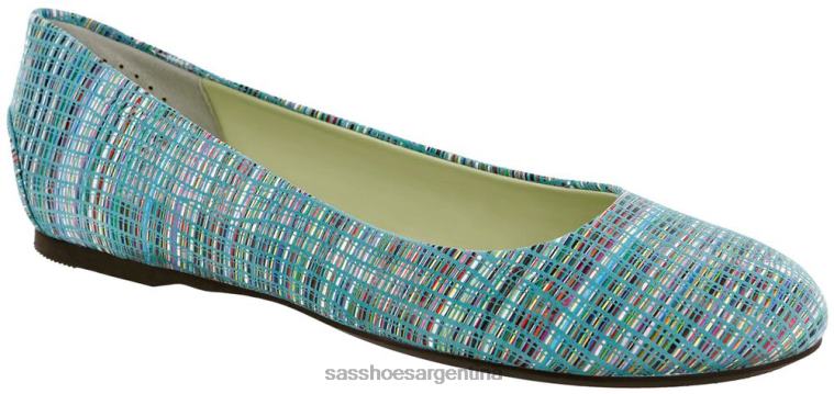 inspirado mujer SAS 8X8BJ385 mocasines sin cordones con encaje arcoiris turquesa