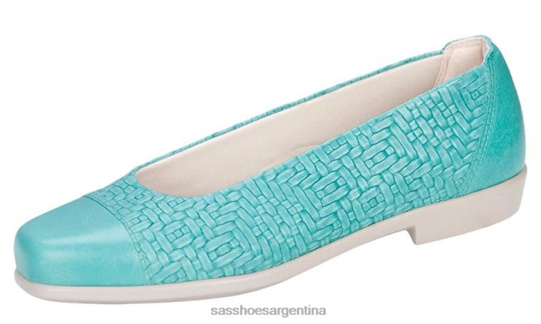 inspirado mujer SAS 8X8BJ389 mocasín sin cordones maui verde azulado