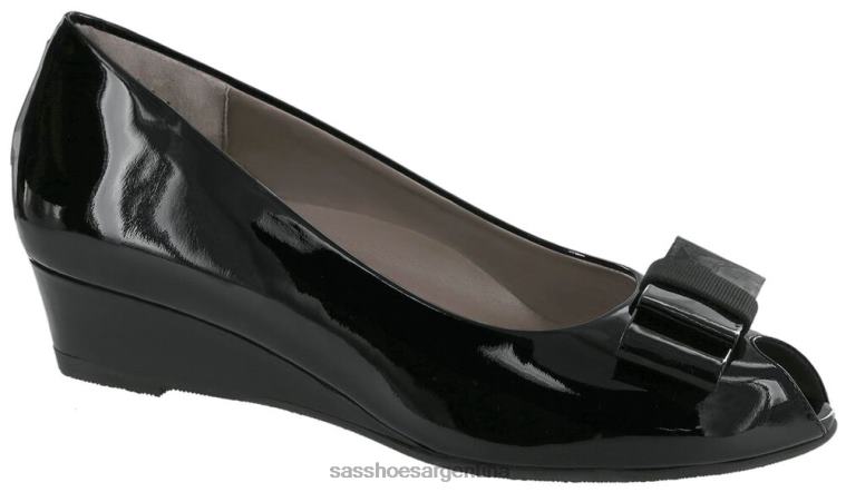 inspirado mujer SAS 8X8BJ401 cuña peep toe ava charol negro
